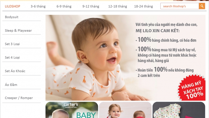 Thiết kế giao diện website Liloshop