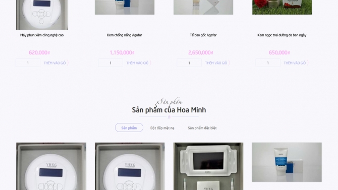 Thiết kế website mỹ phẩm