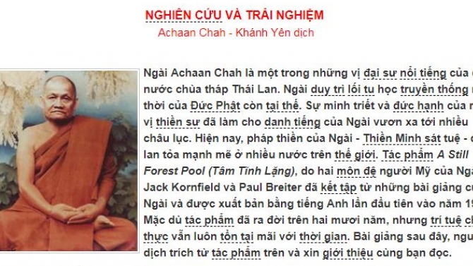 Đ&atilde; dịch v&agrave; đ&atilde; đăng tr&ecirc;n tạp ch&iacute; c&aacute;c tập ch&iacute; Đạo Phật Ng&agrave;y Nay tr&ecirc;n c&aacute;c số 14,15, 20 v&agrave; nguyệt san Gi&aacute;c Ngộ số 163 với b&uacute;t hiệu Kh&aacute;nh Ye