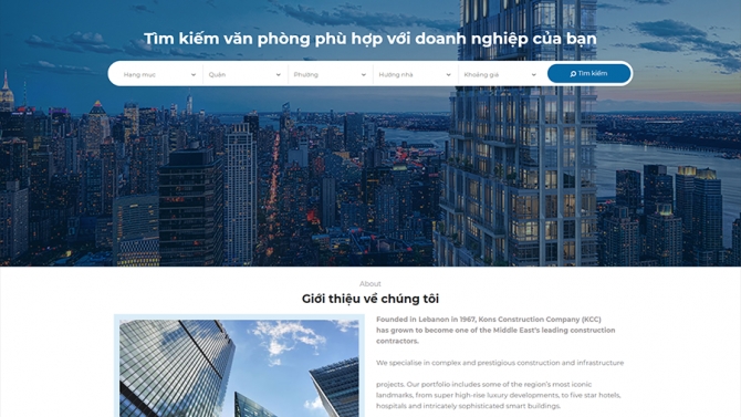 Thiết kế website cho thu&ecirc; văn ph&ograve;ng
