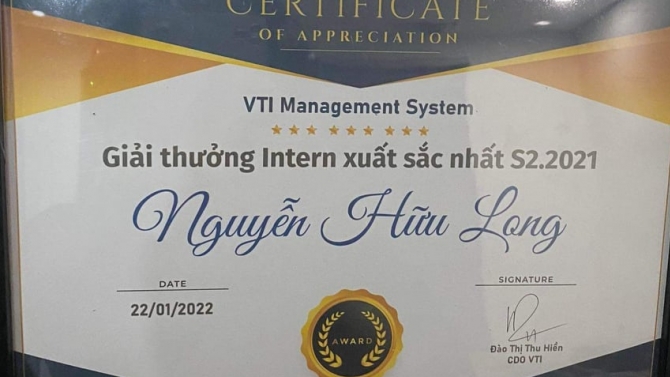 Intern xuất sắc