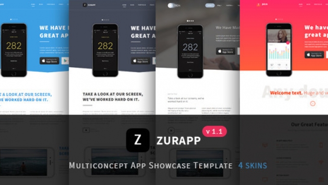 ZurApp - Multiconcept App Showcase Joomla Template
