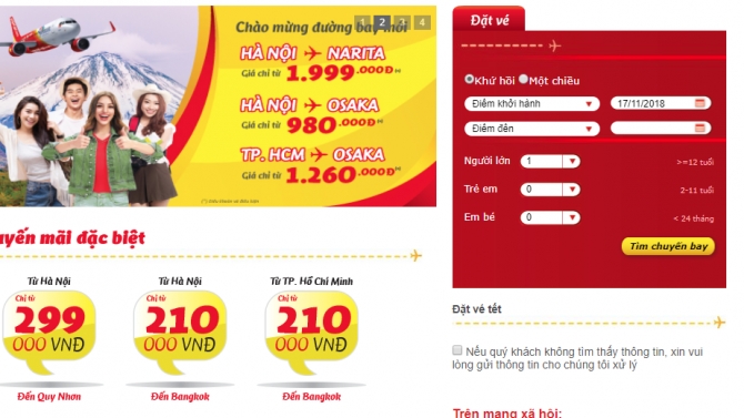 Thiết kế website: www.vietjetgiare.vn