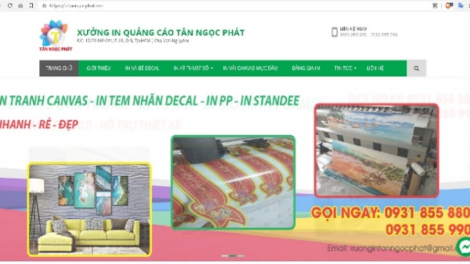 Thiết kế website in ấn