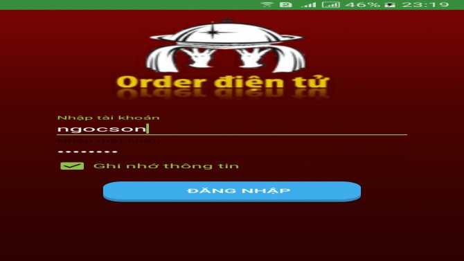 Ứng dụng Order điệ tử