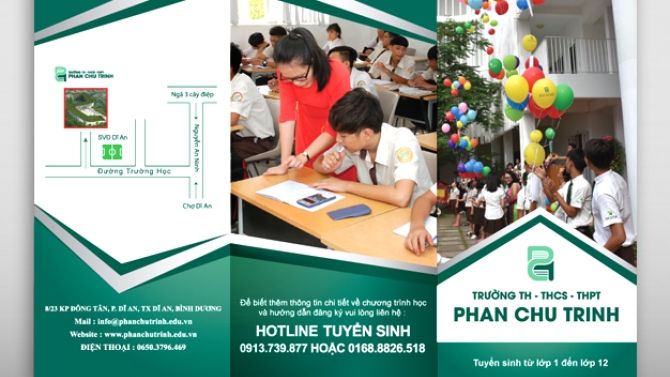 Thiết kế Brochure Tuyển sinh trường đ&agrave;o tạo chuẩn quốc tế