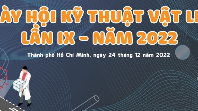 Backdrop ng&agrave;y hội kỹ thuật khoa c&ocirc;ng nghệ vật liệu