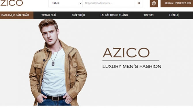 Thiết kế website thời trang nam AZIZCO