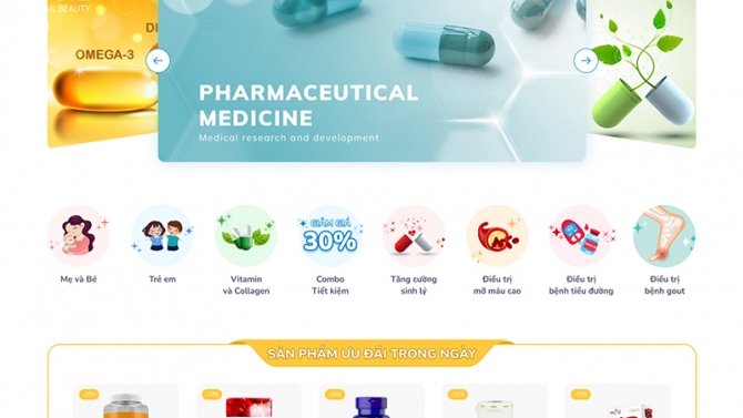 Thiết kế trang chủ Nhathuoconline.net