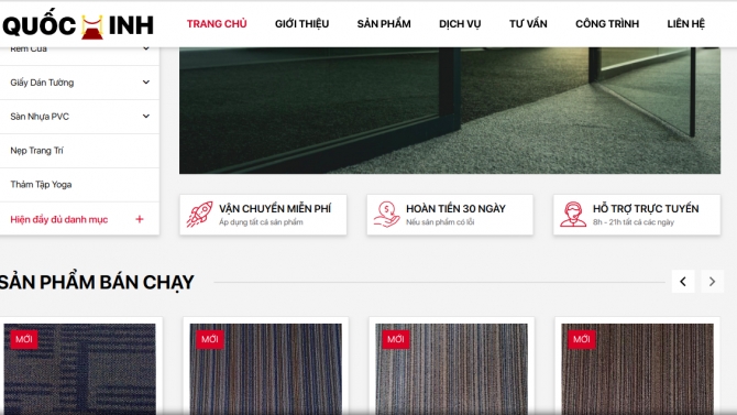 Website b&aacute;n thảm