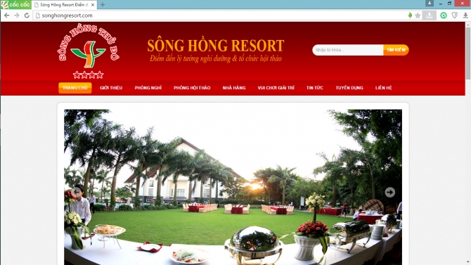 Thiết kế website S&ocirc;ng Hồng Resort