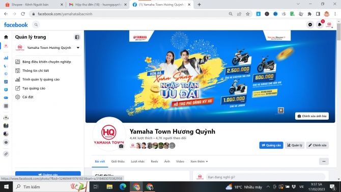 quản l&yacute; fanpage Yamaha town