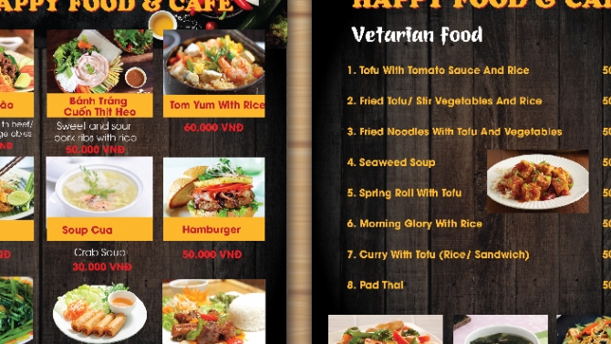 thiết kế menu