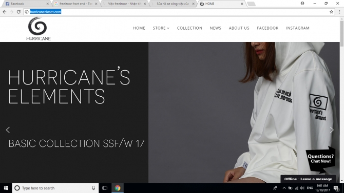 Thiết kế website Hurricancloset