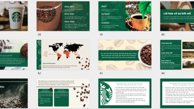 Slide về nh&atilde;n h&agrave;ng Starbucks
