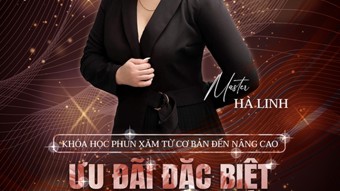 Thiết kế poster kh&oacute;a học phun xăm