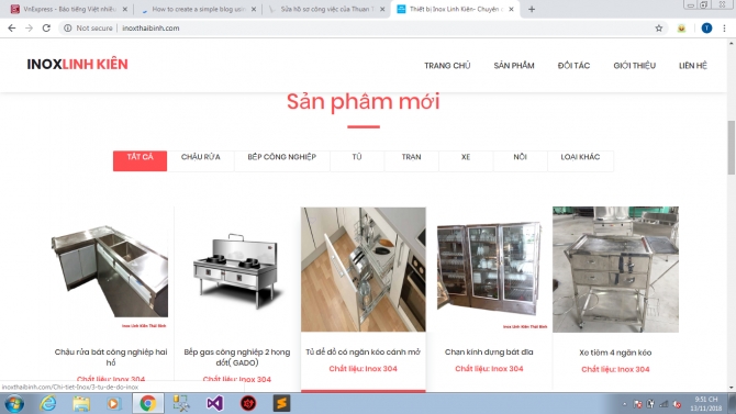 Thiết kế Website c&ocirc;ng ty Inox