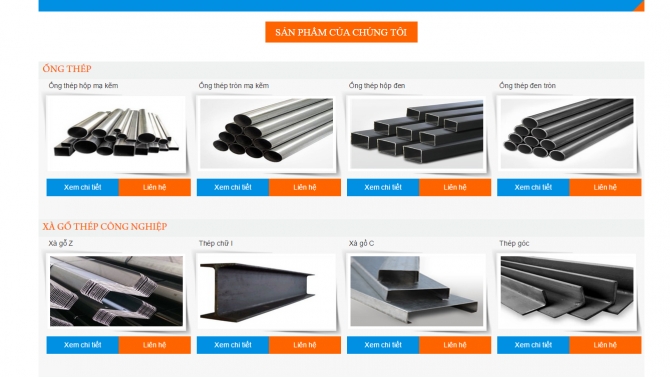 Thiết kế web c&ocirc;ng ty ống th&eacute;p 190