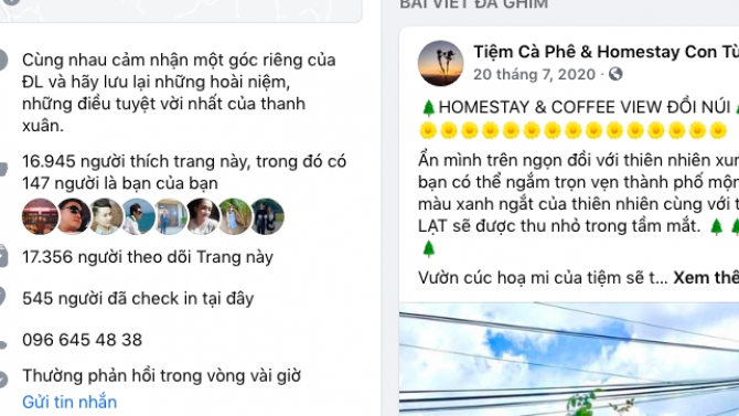 thiết kế fanpage Tiệm C&agrave; Ph&ecirc; & Homestay Con T&ugrave; L&igrave;