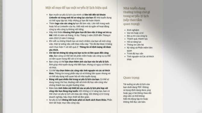 Thiết kế sơ yếu l&yacute; lịch