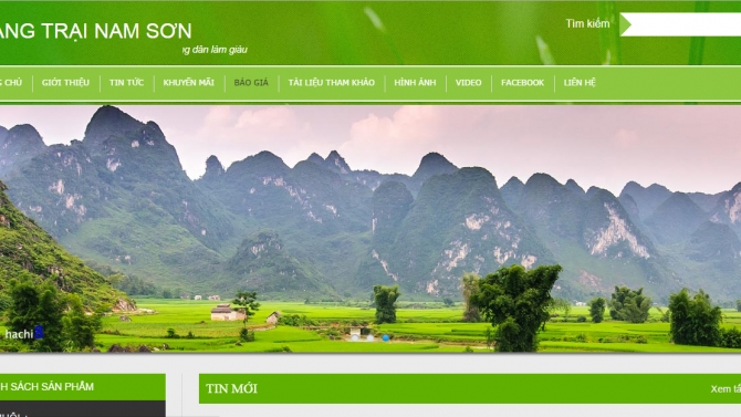 website giới thiệu về trang trại nam sơn