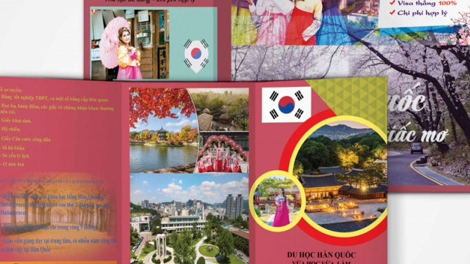thiết kế brochure du học h&agrave;n quốc
