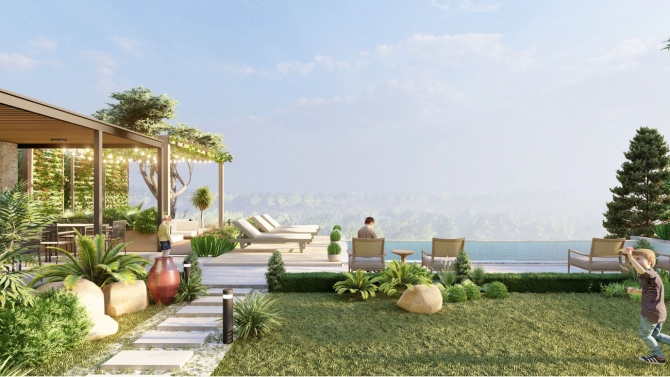Cảnh quan s&acirc;n vườn villa