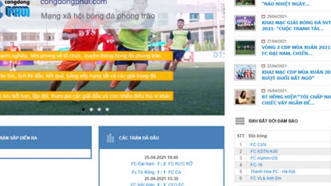 website b&oacute;ng đ&aacute; phong tr&agrave;o