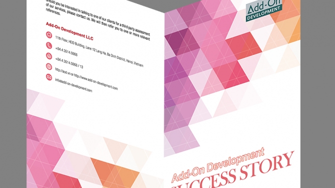 Thiết kế brochure cho C&ocirc;ng ty TNHH Ph&aacute;t triển Add-On