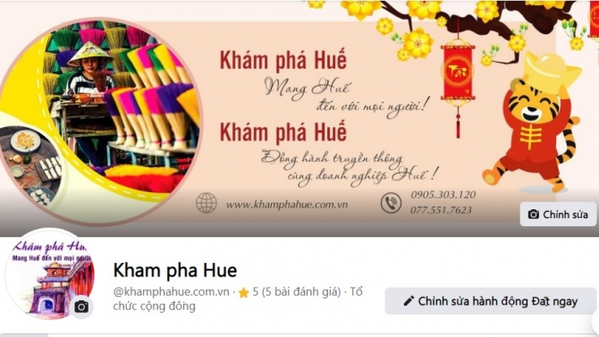 Quản trị v&agrave; ph&aacute;t triển Fanpage Kh&aacute;m ph&aacute; Huế