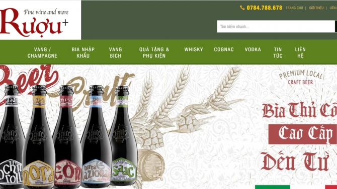 Thiết kế website b&aacute;n rượu