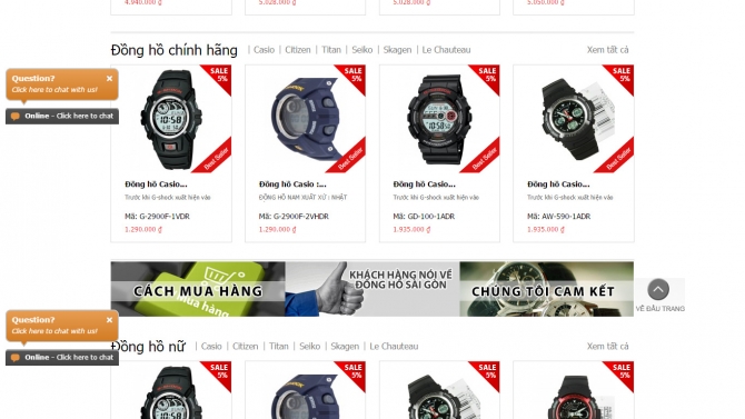Thiết kế lập tr&igrave;nh website b&aacute;n đồng hồ s&agrave;i g&ograve;n