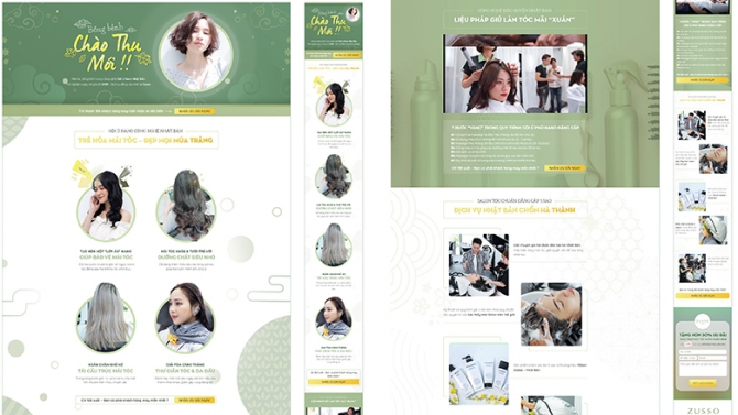 Thiết kế Landing page cho salon t&oacute;c Zusso Nhật Bản