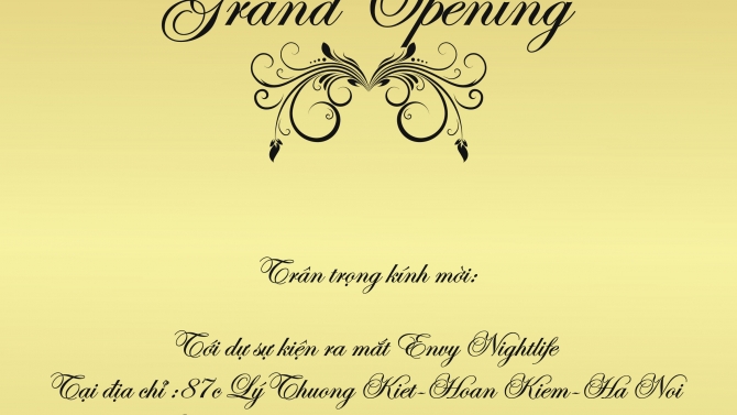 MẶt trong thiệp mời Envy