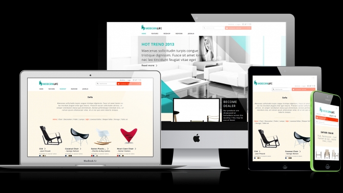 Joomla template for furniture store