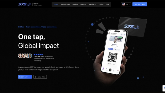 S7Stap &mdash; NFC Digital Business Card &middot; Next.js &middot; 500K+ Users &middot; Global