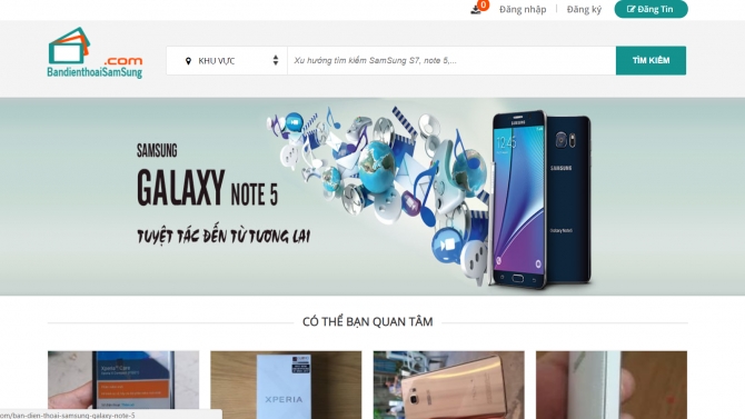 Website b&aacute;n điện thoại samsung