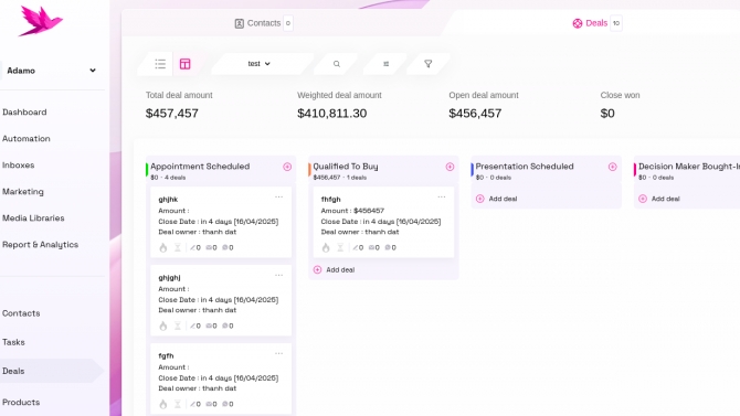X&acirc;y dựng website crm dovehero