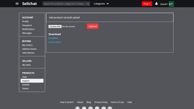 Add products via bulk upload
