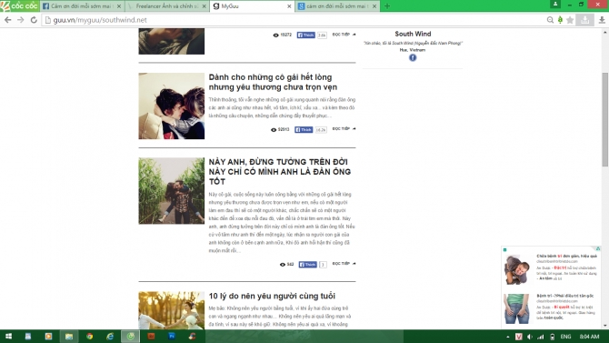 B&agrave;i viết của t&ocirc;i tại guu.vn