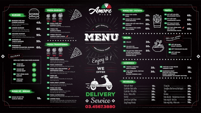 Menu Amore Pizza