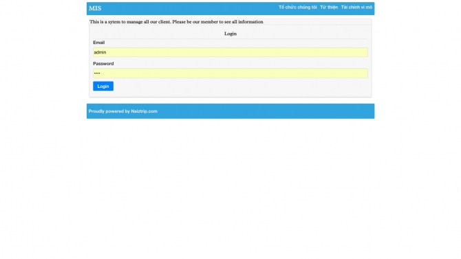 MIS web app