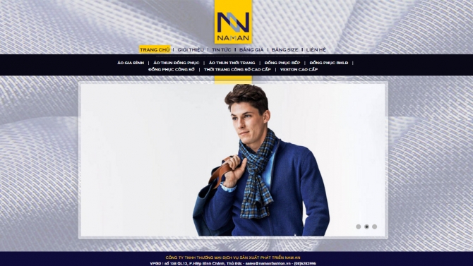 Thiết kế website c&ocirc;ng ty Nam An Fashion