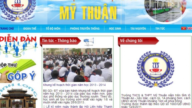 Website Trường THCS&THPT Mỹ Thuận