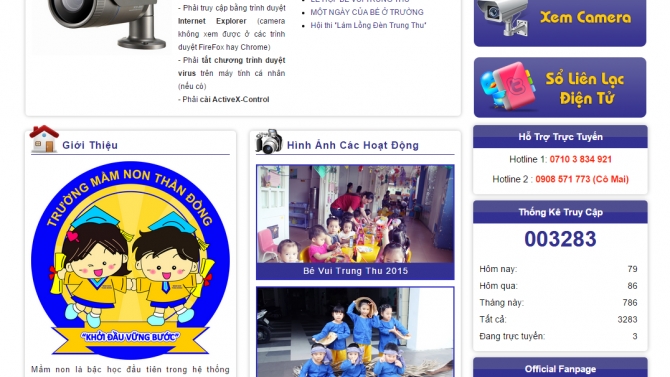 Thiết kế website Trường mầm non Thần Đồng
