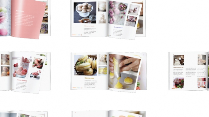Brochure macaron cake