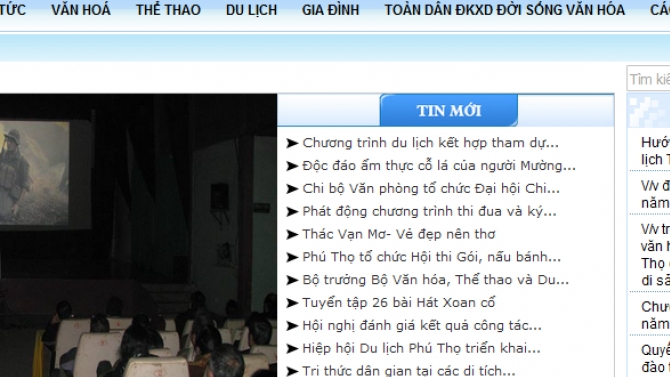Web của sở VH TDTT