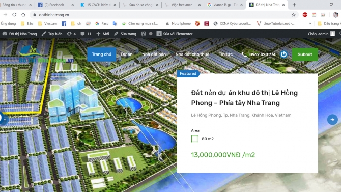 Thiết kế Wedsite Đ&ocirc; thị Nha Trang - 1 Trang Wed về BĐS