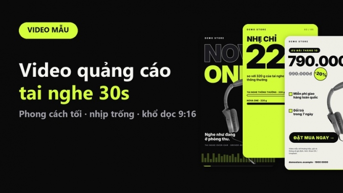 Video quảng c&aacute;o tai nghe 30s - phong c&aacute;ch tối, nhịp trống