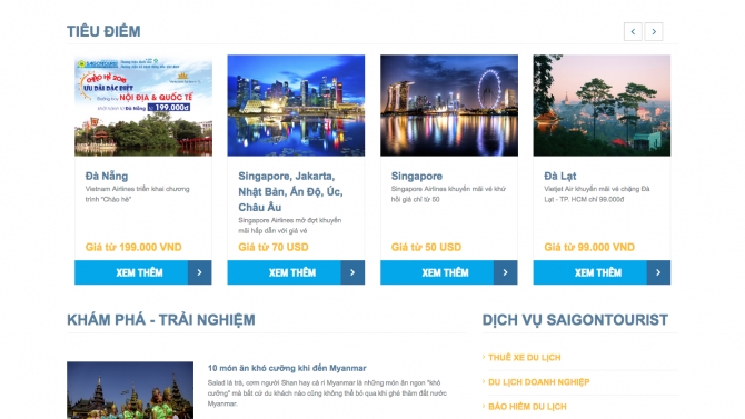 Website V&eacute; m&aacute;y bay Saigontourist